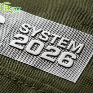 Etiquetas en relieve de alta frecuencia ecológicas, parches con letras, efecto 3D en relieve, etiquetas de transferencia térmica suave, cromadas plateadas para ropa - Product Image 1