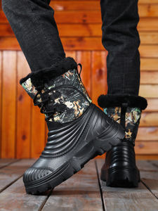 נעלי הרים אופנתיות לגברים של Greatshoes, מגפי שלג חורפיים עמידים למים לגברים, מגפי עור לגברים בעיצוב אישי - Product Image 3