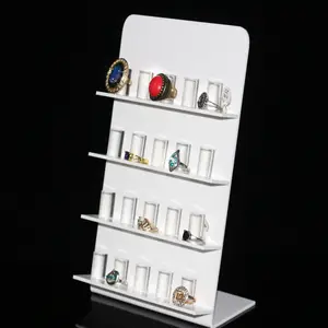 Espositore per anelli da banco trasparente personalizzato/espositore per anelli/espositore per gioielli in acrilico da tavolo
