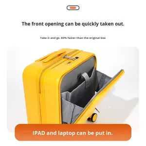 Unisex 18-20 Inch ABS+PC Ultra-Light Carry-On Luggage Suitcase with Lock USB Interface Front Opening Dry Wet Separation <strong>Trolley</strong> - Product Image 2