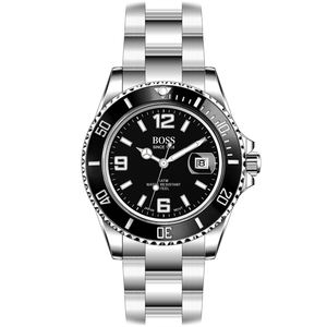 Reloj de Cuarzo Luminoso para Hombre, Bisel Giratorio, <span class=keywords><strong>Cristal</strong></span> Mineral, Caja de Acero Inoxidable Plateado, Resistente al Agua, Deportivo, de Moda, 18 mm - Product Image 6