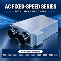 Ventilateur d'air frais 1200m³/h avec récupération de chaleur totale et filtration multicouche, vitesse fixe AC