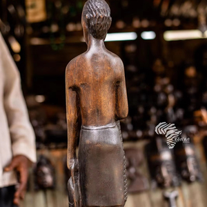 Escultura Tribal Africana Tallada a Mano en Madera del Congo, Arte Africano Exótico para Decoración de Sala de Estar, RENART AFRIKAN - Product Image 1