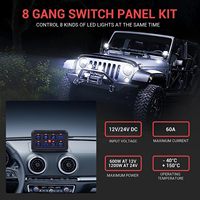 Boîtier de commande universel 8 interrupteurs avec relais LED marche/arrêt 12V pour voiture, camion, bateau, VTT, SUV