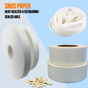 Vente en gros d'emballage de matières premières Papier filtre oral Non-tissé souple pour les lèvres avec technologie de thermoscellage SNUS pour le tabac de qualité alimentaire - Product Image 1