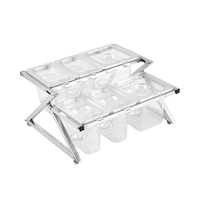 Restaurant Bar Accessoires Set Stijlvol Metaal Modern Antislip Herbruikbaar Wasbaar Fruit Salade Station Dispenser Voedselcontainer