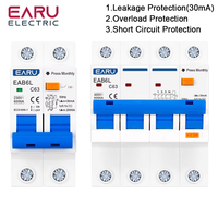 Type AC230V MCB protecteur de fuite RCBO Protection contre les courts-circuits de surcharge disjoncteur de courant résiduel interrupteur RCCB EAB6L