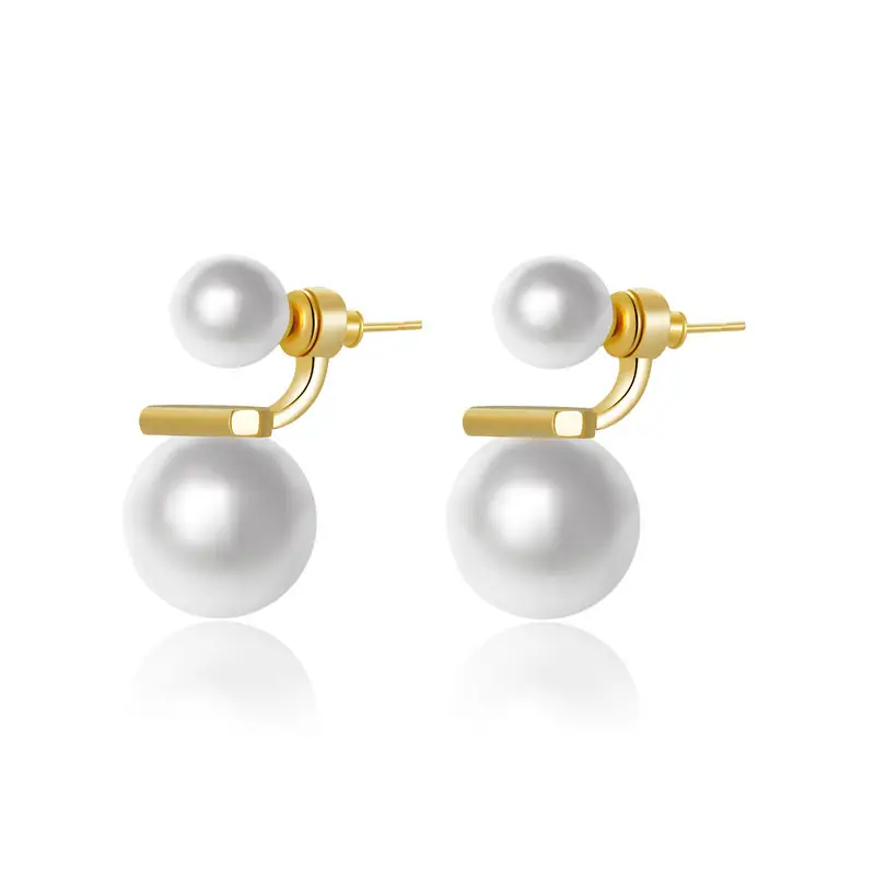 I gioielli di zhongurf il più nuovo stile a due vie usano l'orecchino a bottone con perle d'imitazione