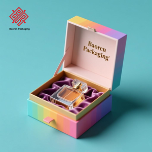 Baoren Petite boîte de papier cadeau de parfum fantaisie magnétique recyclable pour emballage de boîte de vaporisateur de parfum pour femmes de 30ML 50ML - Product Image 1