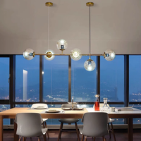 Lustre Suspendu LED en Verre Bulle Style Nordique pour Restaurant et Bar - Lampe Longue en Forme de Haricot Magique