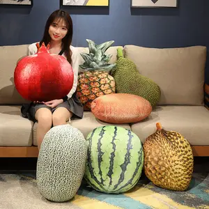 Novo design macio simulação fruta pelúcia travesseiro melancia laranja recheado & plush brinquedo animal para presentes e decoração de casa