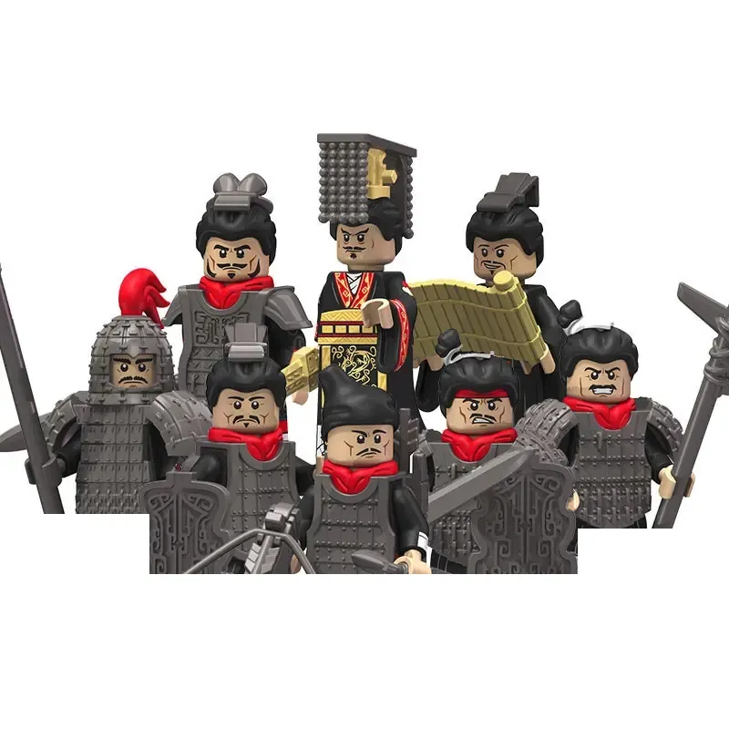KT1088 Qin帝国古代兵士ブロックヘルメット鎧アクセサリービルディングブロック子供のためのレンガのおもちゃ