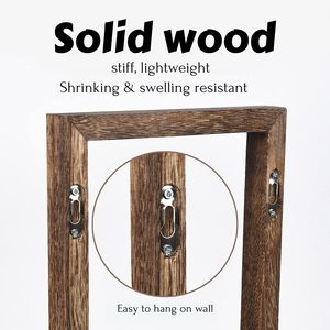 Creative <b>square</b> wooden picture <b>frame</b> wall hanging rack for home living room and bedroom wooden decorative shelf - Product Image 5