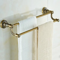 WANFAN porte-serviettes moderne de luxe mural antique porte-serviettes en laiton étagères de salle de bain avec 2 porte-serviettes accessoire de salle de bain