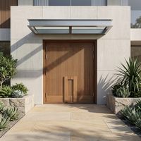 Portes pivotantes extérieures contemporaines en bois massif pour entrée principale, portes pivotantes en bois massif pour appartement et maison