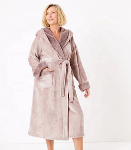 <span class=keywords><strong>Vestaglia</strong></span> lunga in <span class=keywords><strong>pile</strong></span> con finiture in pelliccia sintetica rosa all'ingrosso - Product Image 1