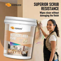 Peinture murale intérieure personnalisée couleur 5 en 1, lisse, mate, lavable, anti-moisissure, revêtement en poudre de polyuréthane, écologique, résidentiel