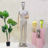 Maniquí masculino de lujo con cabeza, pantalla de cuerpo completo, forma de Torso, tela de lino, modelo de fibra de vidrio para tienda de ropa