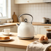 Bouilloire électrique en acier inoxydable à chauffe rapide 240V avec base rotative pour hôtels et hôtellerie de luxe