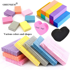 Groothandel Mini Nail Polijstmachine Spons Stempel Wit Roze Hart Wegwerp Nagelvijl Custom Logo 4 Zijdige Nagel Buffer Blok - Product Image 1