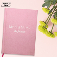 Journal de gratitude quotidien sans date pour les mamans Cahier de pleine conscience en tissu de lin à impression personnalisée avec couverture rose