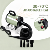 Sèche-cheveux pour le detailing automobile 2800W 30-70 ° Souffleur réglable C avec tuyau de 5 m et base mobile à roulettes par POLARBEAR