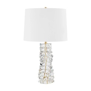 Stacked Crystal & Gold Modern Luxury Table Lamp | Opulent Statement Lighting for Hotel Lobby & Premium Living Space - Product Image 1