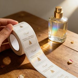 สติกเกอร์และฉลากใสพิมพ์ลายแบบกำหนดเองสำหรับติดกระป๋องเครื่องสำอางแบบกันน้ำเคลือบฟอยล์ทอง - Product Image 5