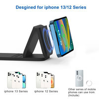 Chargeur sans fil magnétique USB-C intelligent 3 en 1, support de téléphone portable pliable pour iPhone 12/13
