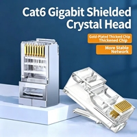 Cat6 STP POE RJ45 Konnektör 8P8C Katı Bakır Pin Nikel Kaplama 3U Altın Kaplama Korumalı Ağ Fişi