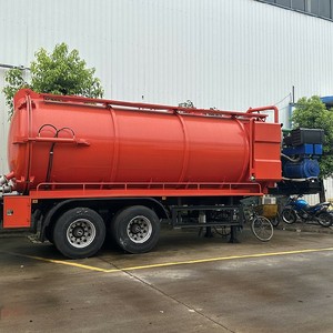 Semirremolque de succión de aguas residuales de 25 m, camión de recolección de residuos al vacío, remolques manuales diésel de alta presión para dragado - Product Image 2