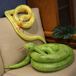Peluche Gigante <span class=keywords><strong>Anaconda</strong></span> 2025, Serpente Morbido Imbottito Giallo Argento Nero Glitterato, Giocattolo in Peluche Verde, Bambole Serpente in Peluche - Product Image 5