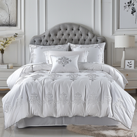 Starz Home Ensemble de literie blanc 4-en-1 Ensemble de literie blanc King Size Housse de couette Drap de lit