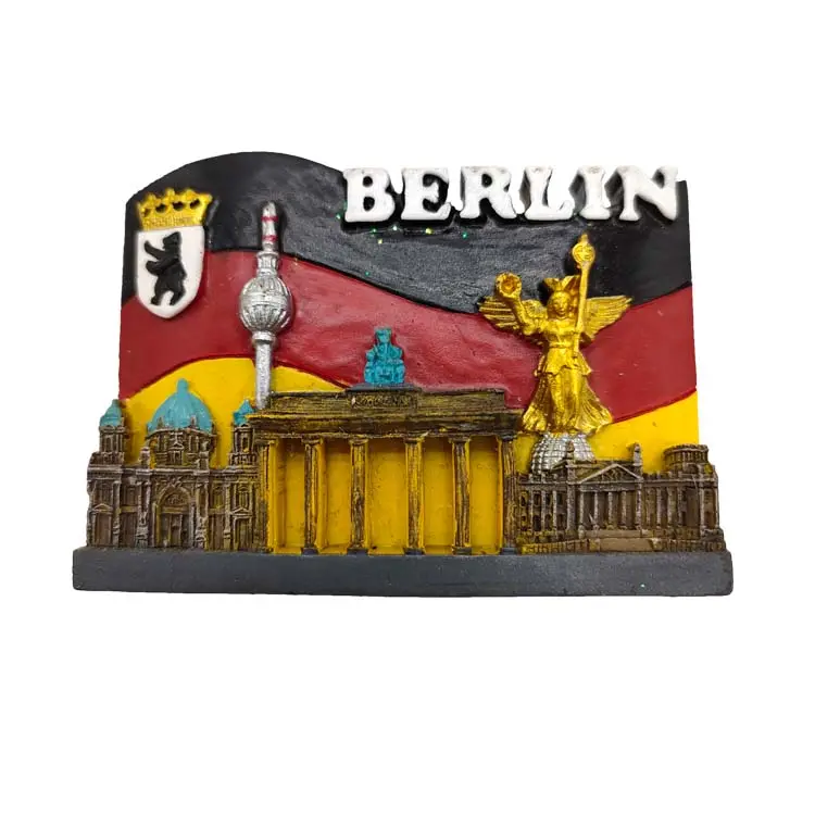 Aimant de réfrigérateur souvenir de tourisme du monde personnalisé allemagne bâtiment de berlin aimant souvenir en résine