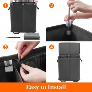 Double Laundry Hamper with Lid and Removable Laundry Bags <b>Large</b> Collapsible 2 Dividers Dirty Clothes <b>Basket</b> with Handles - Product Image 2
