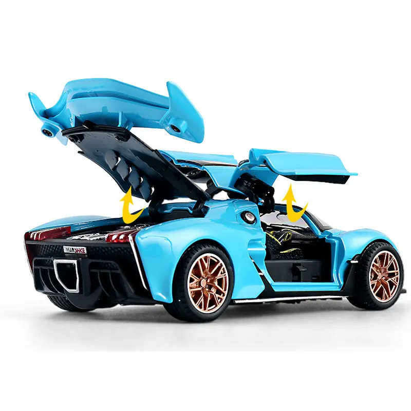 Metal diecast electric lighting spray 1:24 model alloys toy car