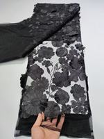 Tiga dimensi Jacquard bunga Organza kain peregangan 3D Applique bordir warna baru cocok Mesh bordir gaun pernikahan