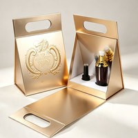 Coffret Cadeau Triangle Skincare – Emballage de Luxe avec Emblème Dragon Gaufré Doré Brillant et Doublure Éponge – Vente Directe Usine – Boîte à Parfum