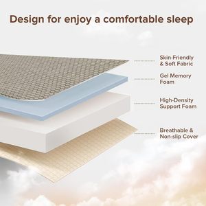 Matelas pliable en mousse à mémoire de forme de 4 pouces, <span class=keywords><strong>lit</strong></span> de sol portable avec housse lavable, poignée, fond antidérapant pour les voyages, le yoga, gris - Product Image 2