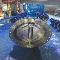 Katup Kupu-kupu Triple Offset Seal Keras Bermotor D941H-16C Dn300 API 609 dengan Aktuator, Badan Baja Tahan Karat, ISO