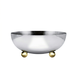 Luxury Stainless Steel Fruit <b>Bowl</b> with Designer <b>Ball</b> Base for Contemporary Kitchen Display - Product Image 1
