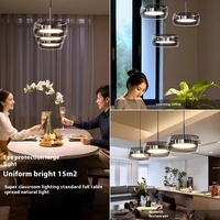 Lustre suspendu moderne en fer, aluminium et verre, petit et long, à hauteur réglable, pour la maison et les restaurants
