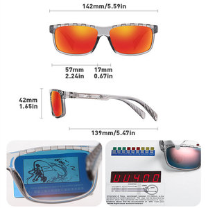 Logo personalizado moda 2025 hombres mujeres cuadrado deporte gafas de sol UV400 espejo lente polarizado Diriving pesca gafas de sol - Product Image 5