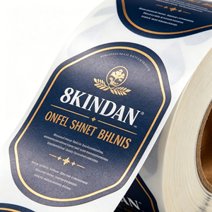 <span class=keywords><strong>Etiqueta</strong></span> Autoadhesiva <span class=keywords><strong>de</strong></span> Vinilo Resistente al Agua, con Corte Personalizado en Dorado, para Botellas <span class=keywords><strong>de</strong></span> <span class=keywords><strong>Whisky</strong></span>, Vino Tinto y Licores, en Azul Oscuro Brillante - Product Image 2