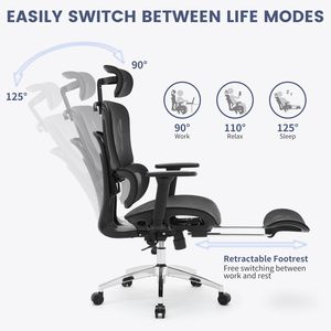 High End Gray Office Chair with Adjustable Headrest and Backrest Modern Design Mesh Chair with Metal Base Wholesale - Product Image 6