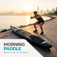 Planche de SUP de course étroite - Planche de paddle gonflable haute vitesse de 12'6 pour l'entraînement aux courses aquatiques