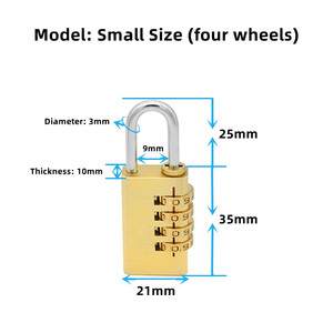 Candado de combinación de cobre puro sólido, candado antirrobo pequeño impermeable para exteriores para equipaje de dormitorio, pulido y duradero - Product Image 4