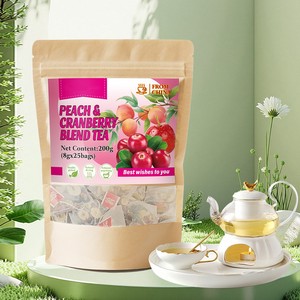 Thé aux fruits frais personnalisé pêche et canneberge, saveur douce et acidulée, sachets <span class=keywords><strong>de</strong></span> thé aux fruits naturels sans sucre pour infusion chaude ou froide - Product Image 2