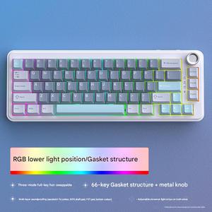Bàn phím cơ không dây HJSDZHI YG65, có thể thay nóng, tùy chỉnh, tích hợp núm xoay, đèn nền RGB, switch Reaper đã được bôi trơn sẵn - Product Image 2