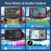 Pemutar Multimedia Portabel 7 Inci Nirkabel Apple CarPlay Android Auto untuk Dashboard, Layar Sentuh HD, WiFi
